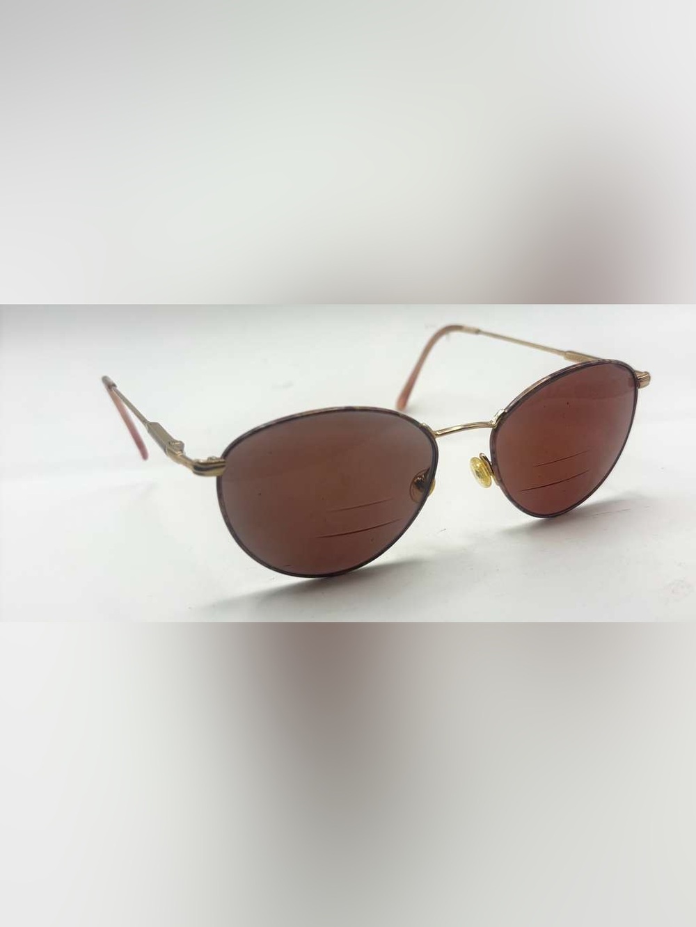 Vintage Safilo Brown Gold Oval Sunglasses Frames Only